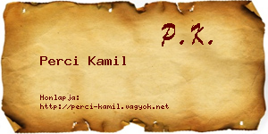 Perci Kamil névjegykártya